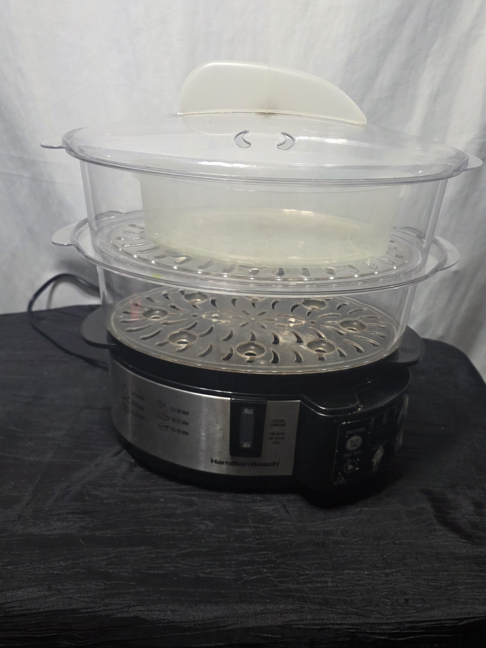 Hamilton Beach 2-Tier Digital Food Steamer & Rice Cooker BLACK & SILVER